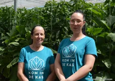 Manon en Alicia, medewerkers van biokwekerij Frank de Koning, gaven met veel plezier uitleg over hun werk aan alle bezoekers